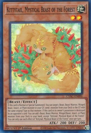 Kittytail, Mystical Beast of the Forest (CYAC-EN096) - Cyberstorm Access 1st Edition Cyberstorm Access Yugioh Single  Squirtle Squad Card Shop.