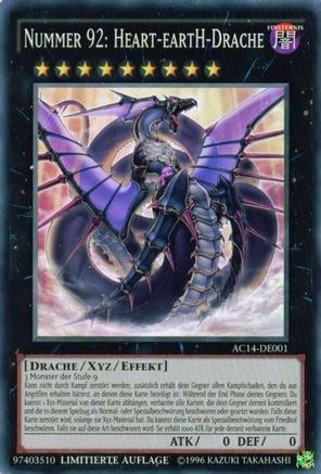 Number 92: Heart-eartH Dragon (German) - "Nummer 92: Heart-eartH-Drache" (AC14-DE001) - Advent Calendar 2014 (Adventskalender ZEXAL-Edition) Limited Advent Calendar 2014 (Adventskalender ZEXAL-Edition) Yugioh Single  Squirtle Squad Card Shop.