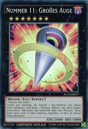 Number 11: Big Eye (German) - "Nummer 11: Großes Auge" (AC14-DE017) - Advent Calendar 2014 (Adventskalender ZEXAL-Edition) Limited Advent Calendar 2014 (Adventskalender ZEXAL-Edition) Yugioh Single  Squirtle Squad Card Shop.