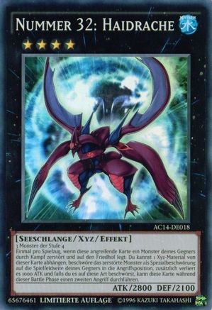 Number 32: Shark Drake (German) - "Nummer 32: Haidrache" (AC14-DE018) - Advent Calendar 2014 (Adventskalender ZEXAL-Edition) Limited Advent Calendar 2014 (Adventskalender ZEXAL-Edition) Yugioh Single  Squirtle Squad Card Shop.