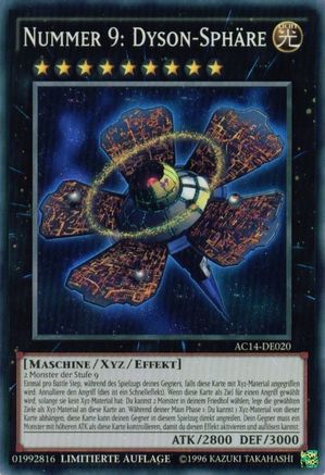 Number 9: Dyson Sphere (German) - "Nummer 9: Dyson-Sphäre" (AC14-DE020) - Advent Calendar 2014 (Adventskalender ZEXAL-Edition) Limited Advent Calendar 2014 (Adventskalender ZEXAL-Edition) Yugioh Single  Squirtle Squad Card Shop.