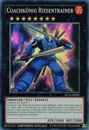 Coach King Giantrainer (German) - "Coachkönig Riesentrainer" (AC14-DE021) - Advent Calendar 2014 (Adventskalender ZEXAL-Edition) Limited Advent Calendar 2014 (Adventskalender ZEXAL-Edition) Yugioh Single  Squirtle Squad Card Shop.
