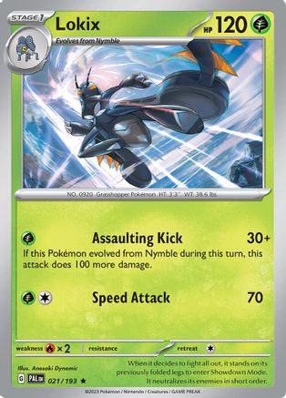 Lokix 021  - Reverse Holofoil SV02 Paldea Evolved - Rare SV02: Paldea Evolved Pokemon Single  Squirtle Squad Card Shop.
