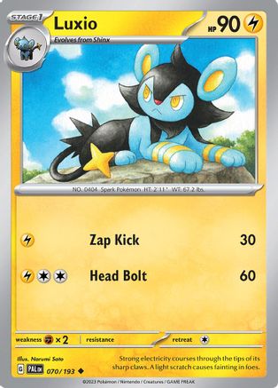 Luxio 070  - Reverse Holofoil SV02 Paldea Evolved - Uncommon SV02: Paldea Evolved Pokemon Single  Squirtle Squad Card Shop.