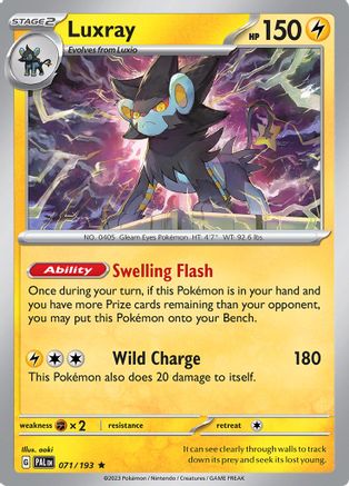 Luxray 071  - Reverse Holofoil SV02 Paldea Evolved - Rare SV02: Paldea Evolved Pokemon Single  Squirtle Squad Card Shop.