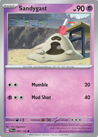 Sandygast 095/193  - Reverse Holofoil SV02 Paldea Evolved - Common SV02: Paldea Evolved Pokemon Single  Squirtle Squad Card Shop.