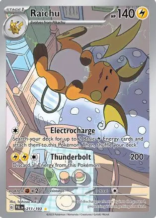 Raichu 211/193 - Holofoil SV02 Paldea Evolved - Illustration Rare SV02: Paldea Evolved Pokemon Single  Squirtle Squad Card Shop.
