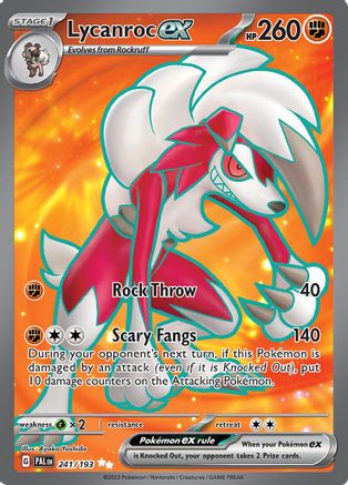 Lycanroc ex 241/193  - Holofoil SV02 Paldea Evolved - Ultra Rare SV02: Paldea Evolved Pokemon Single  Squirtle Squad Card Shop.