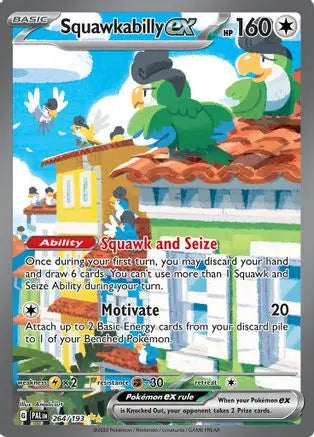 Squawkabilly ex 264/193  - Holofoil SV02 Paldea Evolved - Special Illustration Rare SV02: Paldea Evolved Pokemon Single  Squirtle Squad Card Shop.