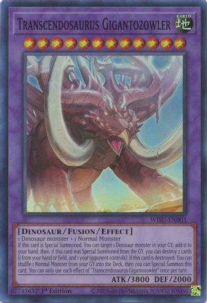 Transcendosaurus Gigantozowler (WISU-EN003) - Wild Survivors 1st Edition Wild Survivors Yugioh Single  Squirtle Squad Card Shop.
