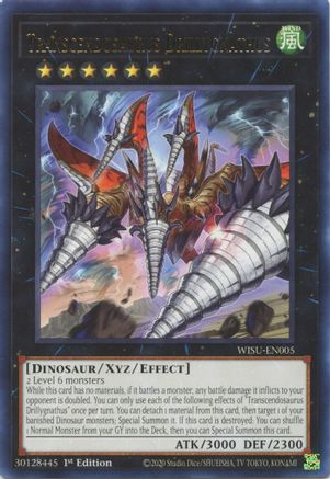 Transcendosaurus Drillygnathus (WISU-EN005) - Wild Survivors 1st Edition Wild Survivors Yugioh Single  Squirtle Squad Card Shop.