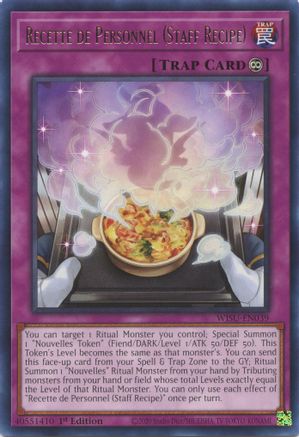 Recette de Personnel (Staff Recipe) (WISU-EN039) - Wild Survivors 1st Edition Wild Survivors Yugioh Single  Squirtle Squad Card Shop.