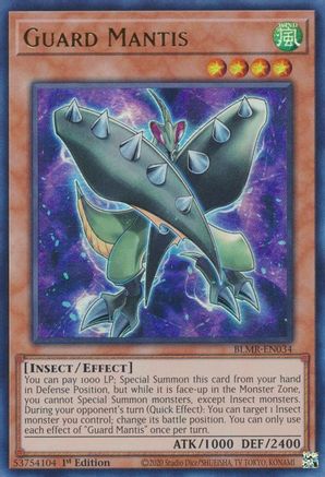 Guard Mantis (BLMR-EN034) - Battles of Legend: Monstrous Revenge 1st Edition Battles of Legend: Monstrous Revenge Yugioh Single  Squirtle Squad Card Shop.
