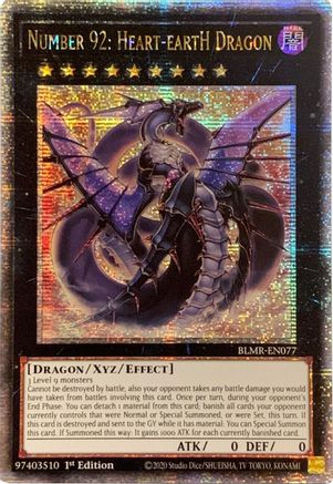 Number 92: Heart-eartH Dragon (Quarter Century Secret Rare) (BLMR-EN077) - Battles of Legend: Monstrous Revenge 1st Edition Battles of Legend: Monstrous Revenge Yugioh Single  Squirtle Squad Card Shop.