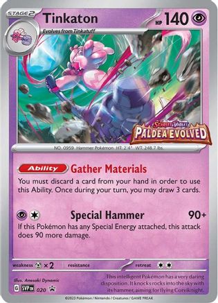 Tinkaton (Prerelease) 020  - Holofoil SV Scarlet & Violet Promo Cards - Promo SV: Scarlet & Violet Promo Cards Pokemon Single  Squirtle Squad Card Shop.