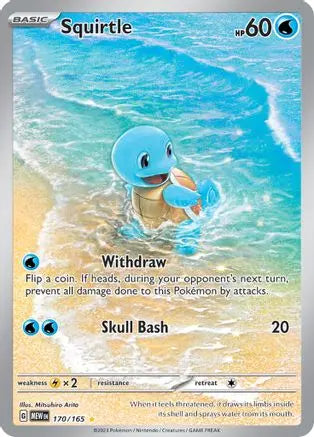 Squirtle 170/165  - Holofoil SV Scarlet & Violet 151 - Illustration Rare SV: Scarlet & Violet 151 Pokemon Single  Squirtle Squad Card Shop.