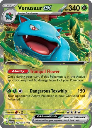 Venusaur ex 003/165 – Scarlet & Violet 151 – Holofoil Double Rare