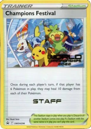 Champions Festival - SWSH296 (World Championships 2022) [Staff]  SWSH Sword & Shield Promo Cards - Promo