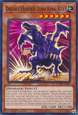 Double-Headed Dino King Rex (DUNE-EN007) - Duelist Nexus 1st Edition Duelist Nexus Yugioh Single  Squirtle Squad Card Shop.