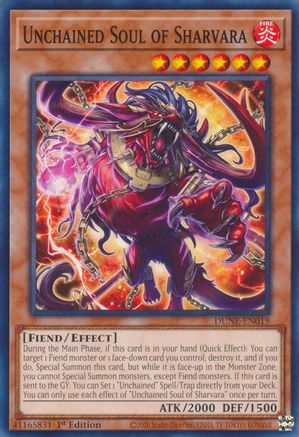Unchained Soul of Sharvara (DUNE-EN019) - Duelist Nexus 1st Edition Duelist Nexus Yugioh Single  Squirtle Squad Card Shop.
