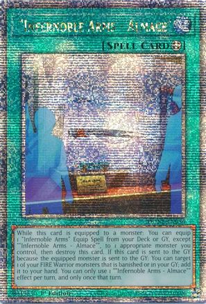 "Infernoble Arms - Almace" (Quarter Century Secret Rare) (DUNE-EN056) - Duelist Nexus 1st Edition Duelist Nexus Yugioh Single  Squirtle Squad Card Shop.