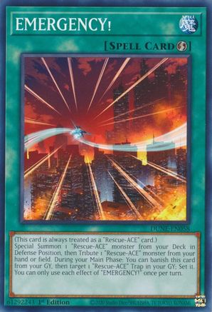 EMERGENCY! (DUNE-EN058) - Duelist Nexus 1st Edition Duelist Nexus Yugioh Single  Squirtle Squad Card Shop.