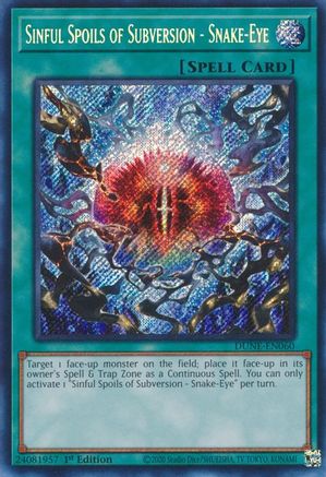 Sinful Spoils of Subversion - Snake-Eye (DUNE-EN060) - Duelist Nexus 1st Edition Duelist Nexus Yugioh Single  Squirtle Squad Card Shop.