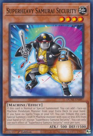 Superheavy Samurai Security (DUNE-EN097) - Duelist Nexus 1st Edition Duelist Nexus Yugioh Single  Squirtle Squad Card Shop.