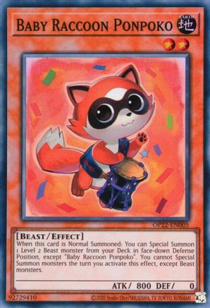 Baby Raccoon Ponpoko (OP22-EN005) - OTS Tournament Pack 22 Unlimited OTS Tournament Pack 22 Yugioh Single  Squirtle Squad Card Shop.