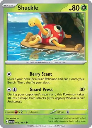 Shuckle 005  SV03 Obsidian Flames - Common