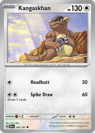 Kangaskhan 165  SV03 Obsidian Flames - Uncommon SV03: Obsidian Flames Pokemon Single  Squirtle Squad Card Shop.