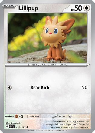 Lillipup 170  - Reverse Holofoil SV03 Obsidian Flames - Common SV03: Obsidian Flames Pokemon Single  Squirtle Squad Card Shop.