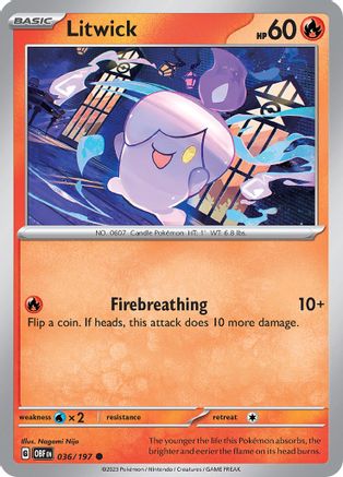 Litwick 036  - Reverse Holofoil SV03 Obsidian Flames - Common SV03: Obsidian Flames Pokemon Single  Squirtle Squad Card Shop.