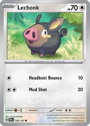 Lechonk 182/197  SV03 Obsidian Flames - Common SV03: Obsidian Flames Pokemon Single  Squirtle Squad Card Shop.