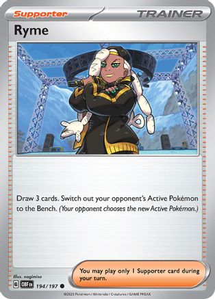 Ryme 194  SV03 Obsidian Flames - Common SV03: Obsidian Flames Pokemon Single  Squirtle Squad Card Shop.