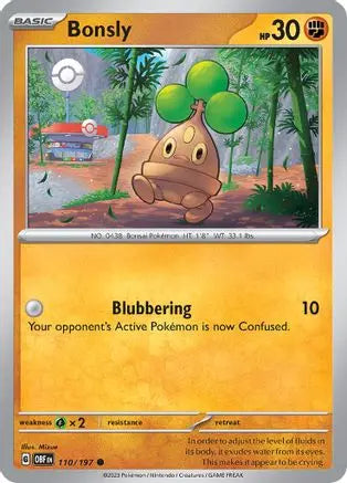 Bonsly 110  - Reverse Holofoil SV03 Obsidian Flames - Common
