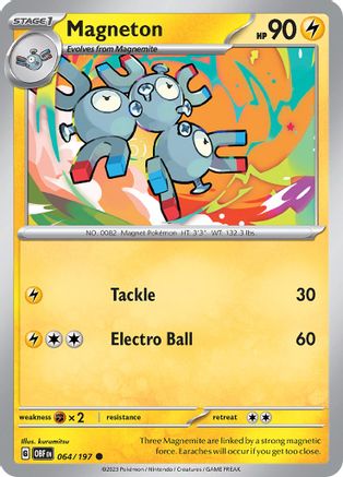 Magneton 064  SV03 Obsidian Flames - Common SV03: Obsidian Flames Pokemon Single  Squirtle Squad Card Shop.