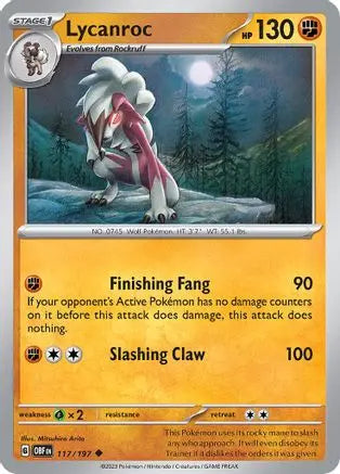 Lycanroc 117  SV03 Obsidian Flames - Uncommon