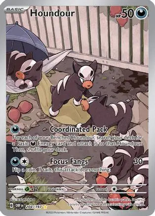 Houndour 204/197  - Holofoil SV03 Obsidian Flames - Illustration Rare SV03: Obsidian Flames Pokemon Single  Squirtle Squad Card Shop.