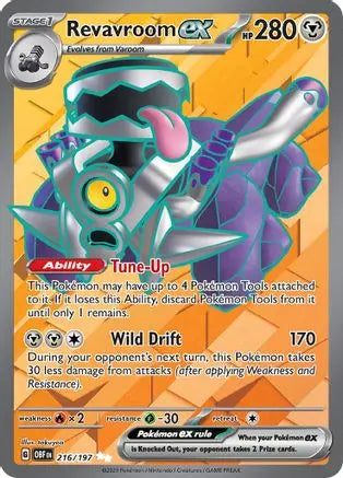 Revavroom ex 216/197  - Holofoil SV03 Obsidian Flames - Ultra Rare SV03: Obsidian Flames Pokemon Single  Squirtle Squad Card Shop.