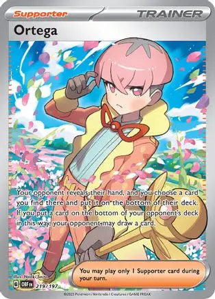 Ortega 219/197  - Holofoil SV03 Obsidian Flames - Ultra Rare SV03: Obsidian Flames Pokemon Single  Squirtle Squad Card Shop.