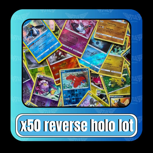 Pokémon TCG – 50 Reverse Holo Card Lot + 1 Ultra Rare – No Duplicates - Squirtle Squad Card Shop.