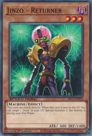 Jinzo - Returner (SBC1-ENE03) - Speed Duel: Streets of Battle City 1st Edition Speed Duel: Streets of Battle City Yugioh Single  Squirtle Squad Card Shop.