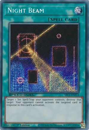 Night Beam (Secret Rare) (SBC1-ENF14) - Speed Duel: Streets of Battle City 1st Edition Speed Duel: Streets of Battle City Yugioh Single  Squirtle Squad Card Shop.