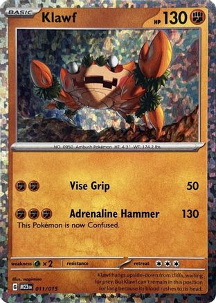 Klawf 011  - Holofoil McDonalds Promos 2023 - Promo McDonald's Promos 2023 Pokemon Single  Squirtle Squad Card Shop.