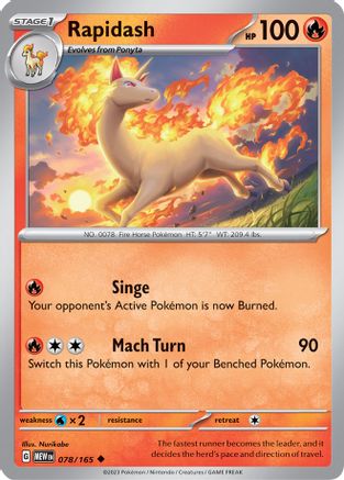 Rapidash 078  SV Scarlet & Violet 151 - Uncommon SV: Scarlet & Violet 151 Pokemon Single  Squirtle Squad Card Shop.