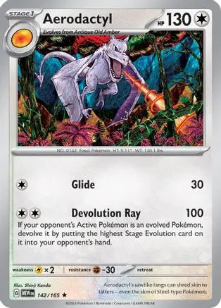 Aerodactyl 142/165 – Scarlet & Violet 151 – Reverse Holofoil SV: Scarlet & Violet 151 Pokemon Single  Squirtle Squad Card Shop.
