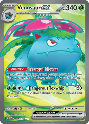 Venusaur ex 182/165  - Holofoil SV Scarlet & Violet 151 - Ultra Rare SV: Scarlet & Violet 151 Pokemon Single  Squirtle Squad Card Shop.