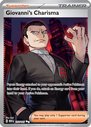 Giovanni's Charisma 197/165  - Holofoil SV Scarlet & Violet 151 - Ultra Rare SV: Scarlet & Violet 151 Pokemon Single  Squirtle Squad Card Shop.