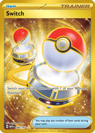 Switch 206/165  - Holofoil SV Scarlet & Violet 151 - Hyper Rare SV: Scarlet & Violet 151 Pokemon Single  Squirtle Squad Card Shop.